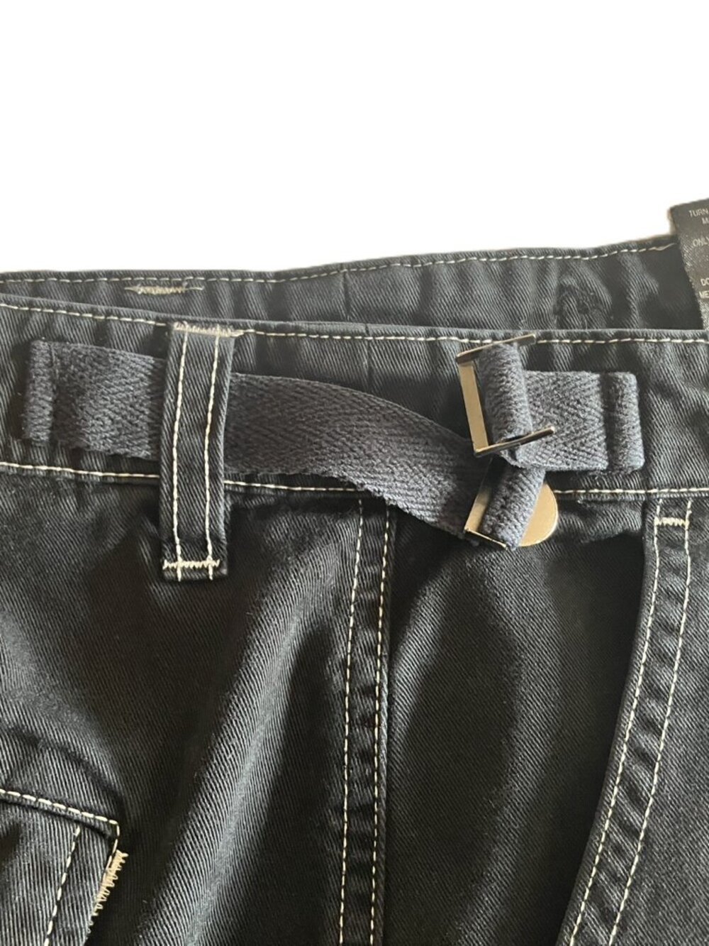 Empyre Men's Black Cargo Pants | Size 32 | White Stitching | Skate Street Style - Picture 14 of 15